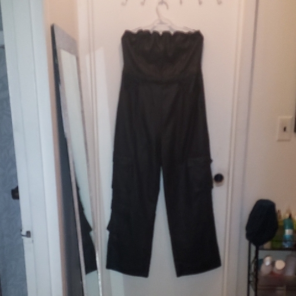 Black Strapless Jumpsuit - Picture 1 of 3